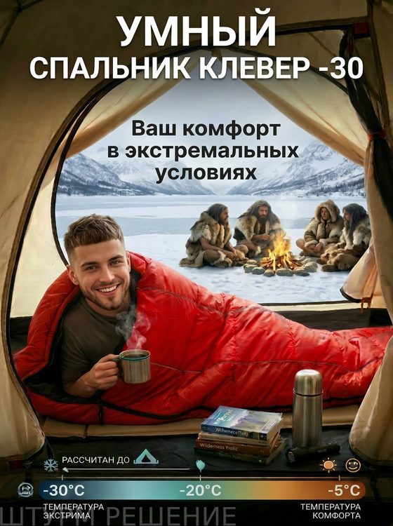 Спальный мешок туристический Клевер красный/красный 5/20/30